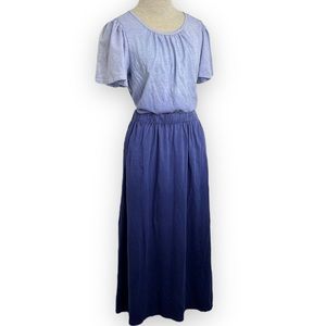 Anthropologie T.La Blue Cutout Ombré Maxi Dress size Small Casual T Shirt Dress